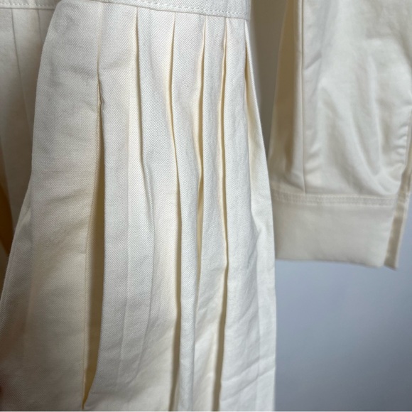 NWT J.Crew Long Sleeve Shirt Dress Fit and Flare lightweight Oxford Size 8 Ivory - Picture 13 of 14